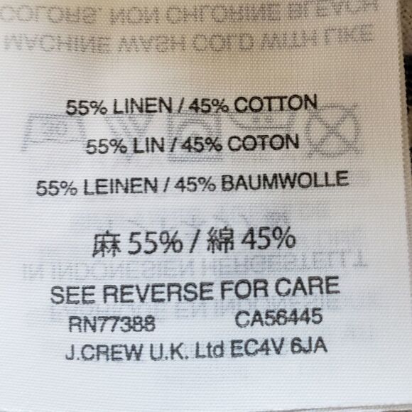 🔺️Madewell Cream & Blue Striped Huston Wide Leg Linen Pants XSmall - Picture 9 of 9